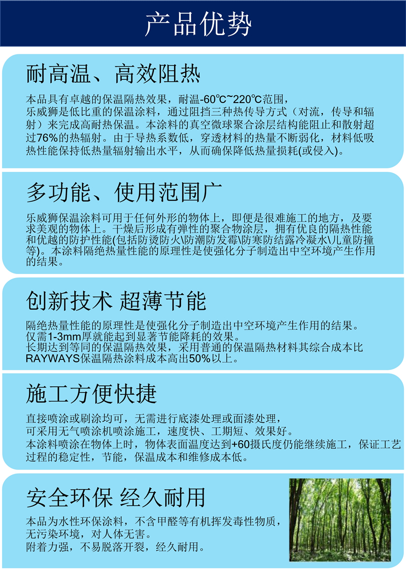 乐威狮超薄型保温隔热涂料五大核心优势
